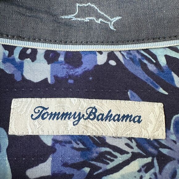 Tommy Bahama Shirt Mens 3XL XXXL Blue Pineapple Party Camp Silk Short Sleeve - Picture 6 of 11